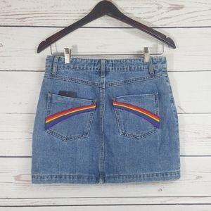Forever 21 Rainbow Back Pocket Denim Mini/4for$20!